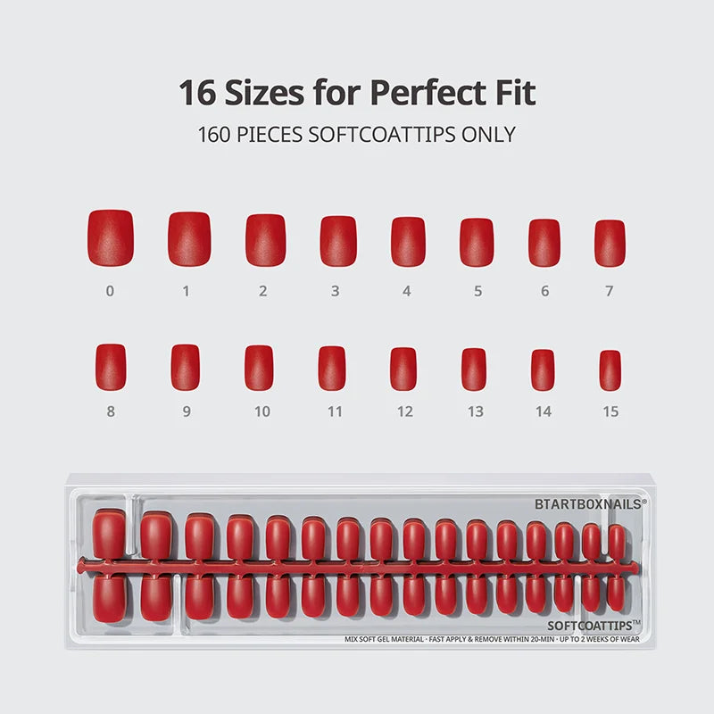 SOFTCOATTIPS™ Red Collection Five Shades Short Square