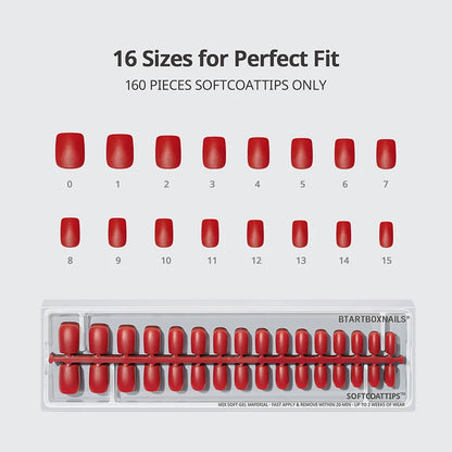 SOFTCOATTIPS™ Red Collection Five Shades Short Square