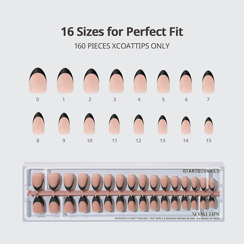 XCOATTIPS® Schwarzes French - Short Square 