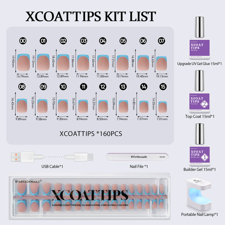 XCOATTIPS® Blue Pastel French Kit - Short Square