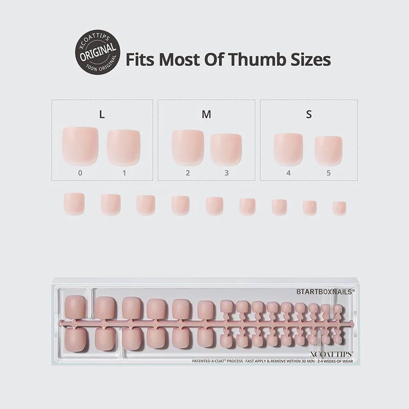 XCOATTIPS® Bare Toe Nail - Mixed Shades Square