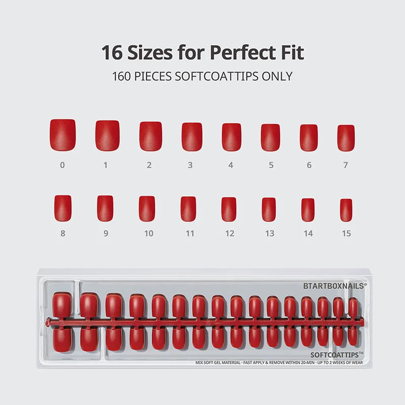SOFTCOATTIPS™ Red Collection Five Shades Extra Short Square