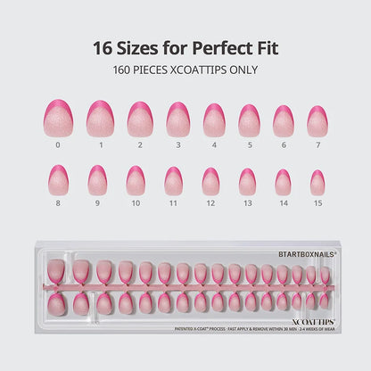 XCOATTIPS® French Brighter Pastel - Cat-Eye Base Extra Short Almond