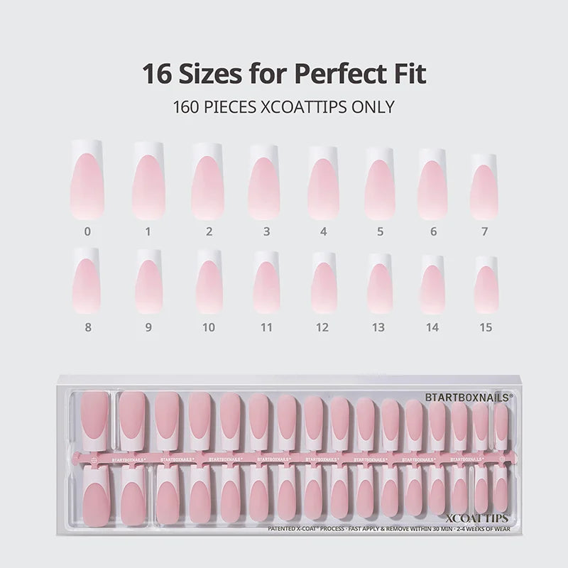 XCOATTIPS® French - Extra Long Square White Tips
