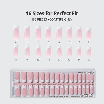 XCOATTIPS® French - Extra Long Square White Tips