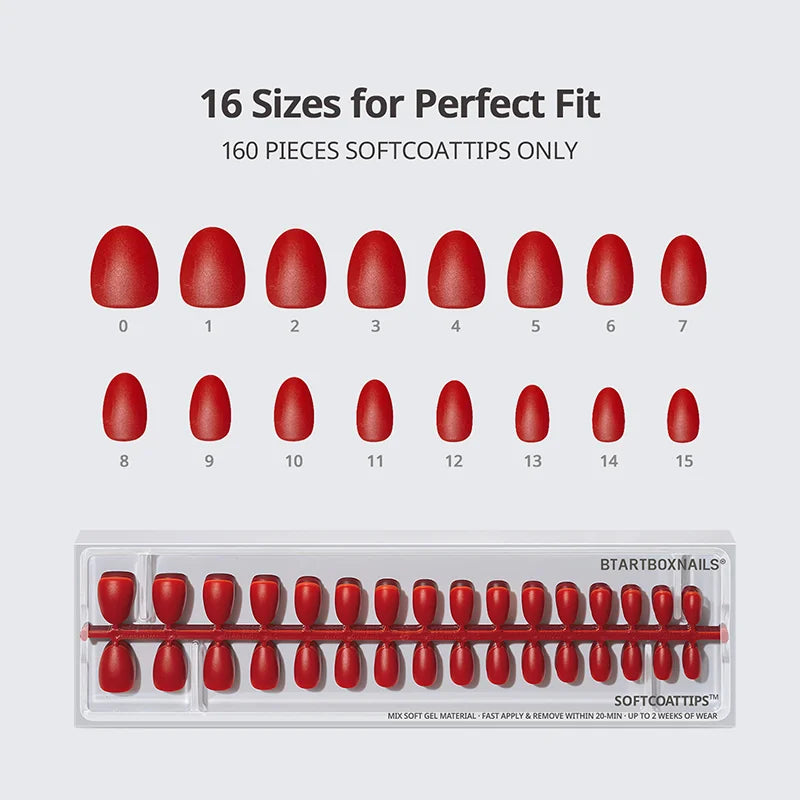 SOFTCOATTIPS™ Red Collection Five Shades Extra Short Almond