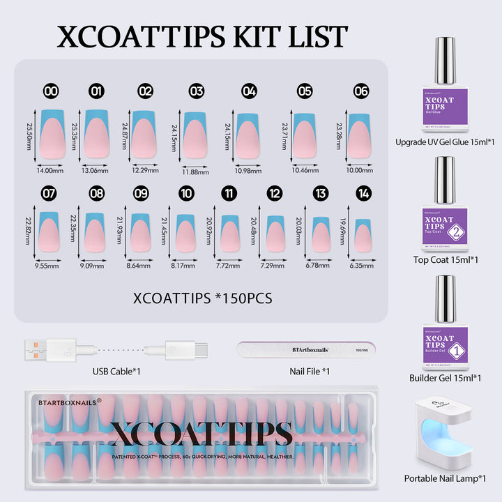 XCOATTIPS® Blue Pastel French Kit - Long Square