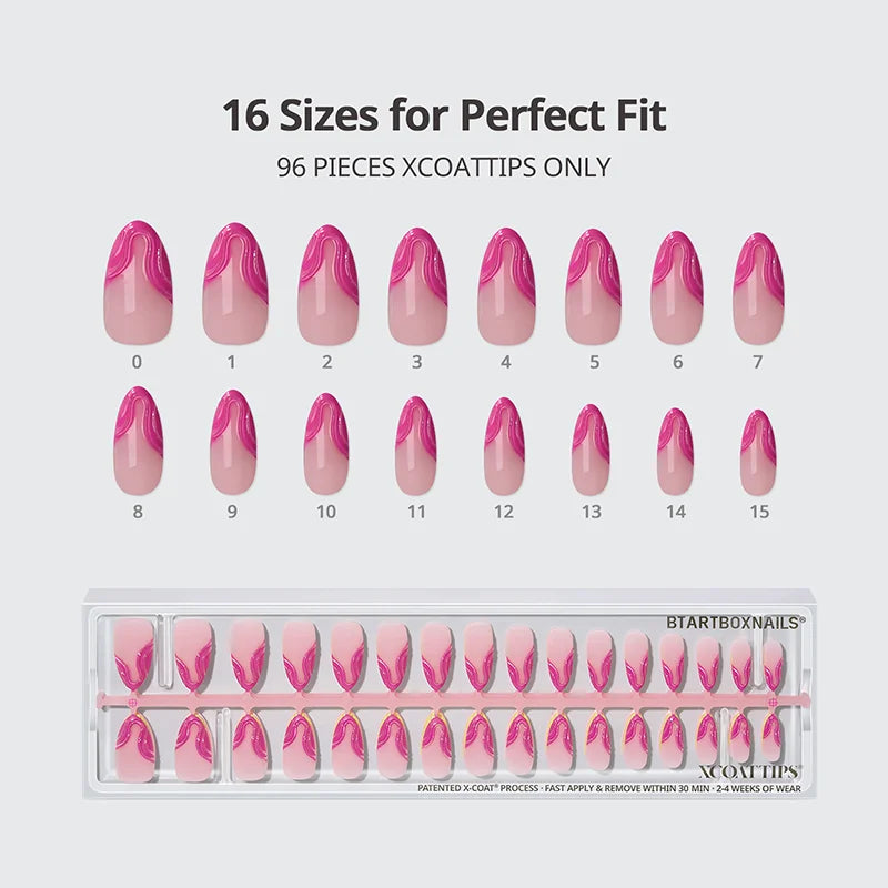 3D French Nails Medium Almond