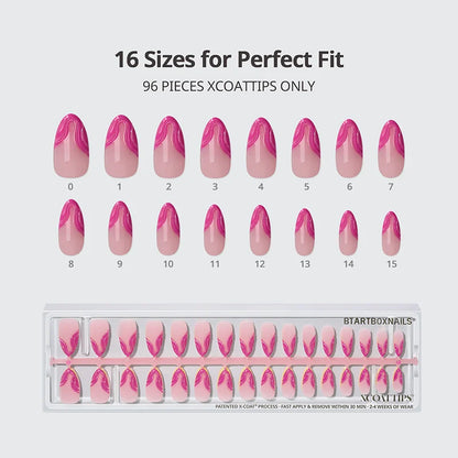 3D French Nails Medium Almond