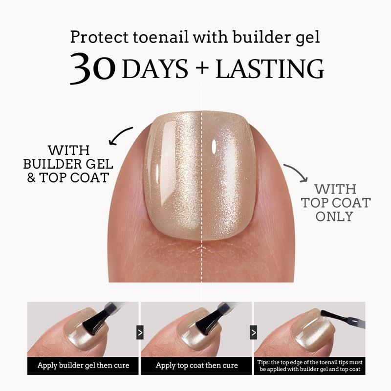 XCOATTIPS® Zehennägel – Kurz Squoval – Katzenauge 