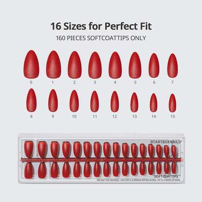 SOFTCOATTIPS™ Red Collection Five Shades Medium Almond