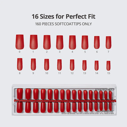 SOFTCOATTIPS™ Red Collection Five Shades Long Square
