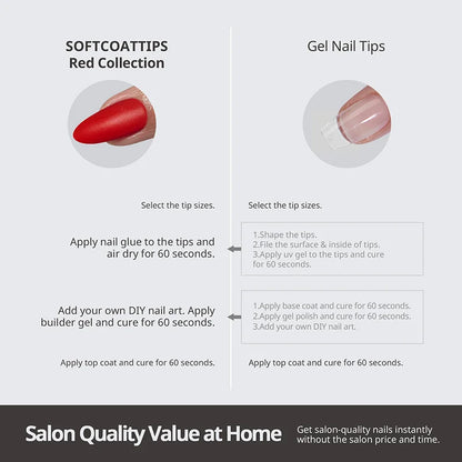 SOFTCOATTIPS™ Red Collection - Five Shades - Long Square
