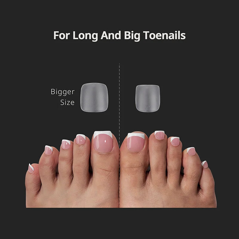 BTArtbox XCOATTIPS Toe Nail Square Clear