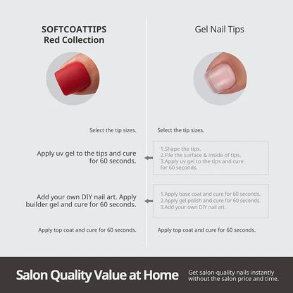 SOFTCOATTIPS™ Red Collection Five Shades Toe Nail