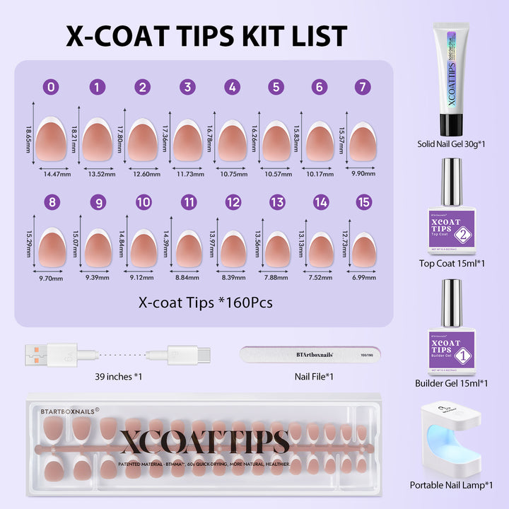 XCOATTIPS® French Kit - Extra Short Almond