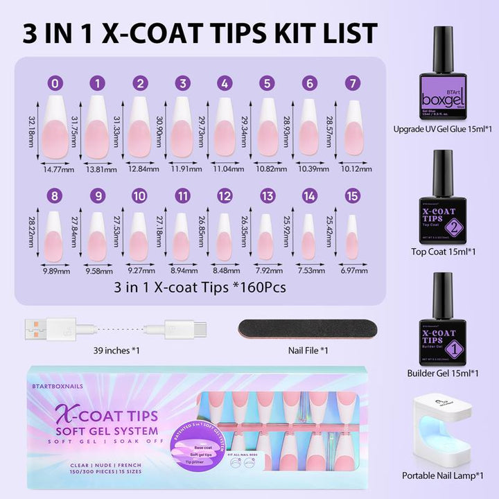 X-Coat Tips®French Kit - Long Coffin
