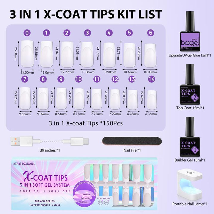 X-Coat Tips®French Kit - Long Square