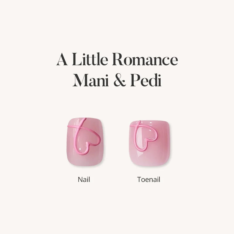 Un pequeño romance Mani & Pedi uñas postizas adhesivas