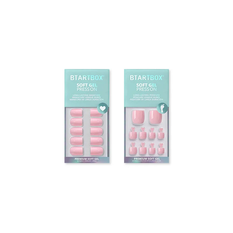 Unghie finte Bubblegum Pink per mani e piedi