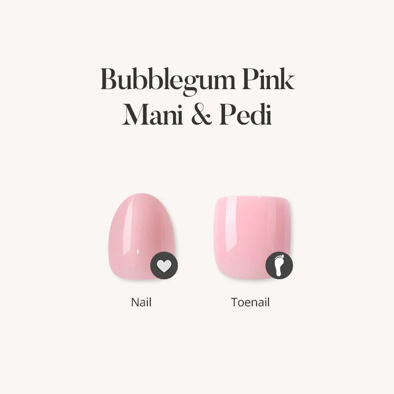 Bubblegum Pink Mani & Pedi Press On Nails
