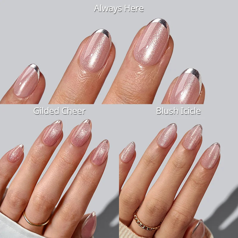 Chrome Tips Glow Press-On-Nägel