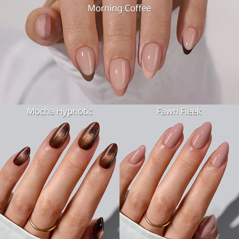 Coffee Almond Trio Set Press On Nails