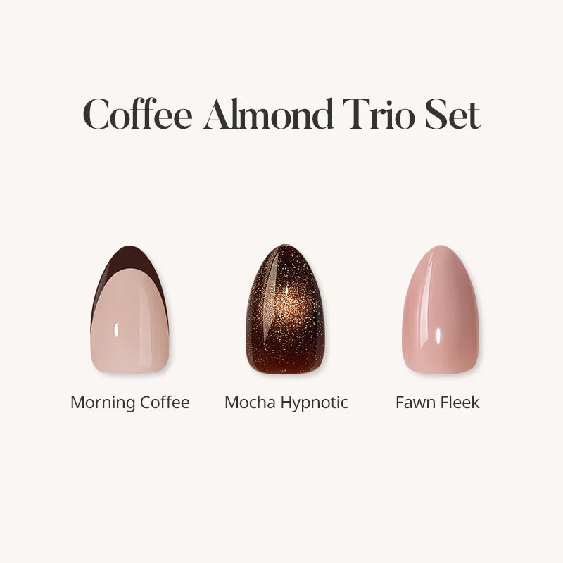 Coffee Almond Trio Set Press On Nails