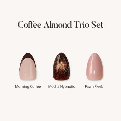Coffee Almond Trio Set Press On Nails