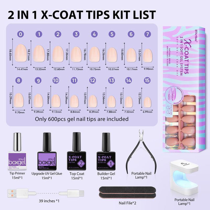 Kit Natural X-Coat Tips® -Mix Color-Amande