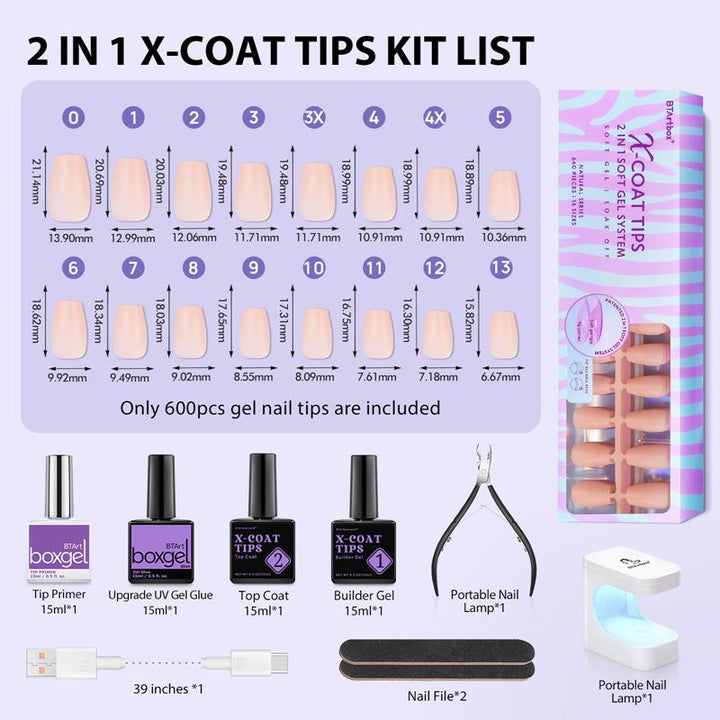 Kit Natural X-Coat Tips® -Mix Color-Coffin