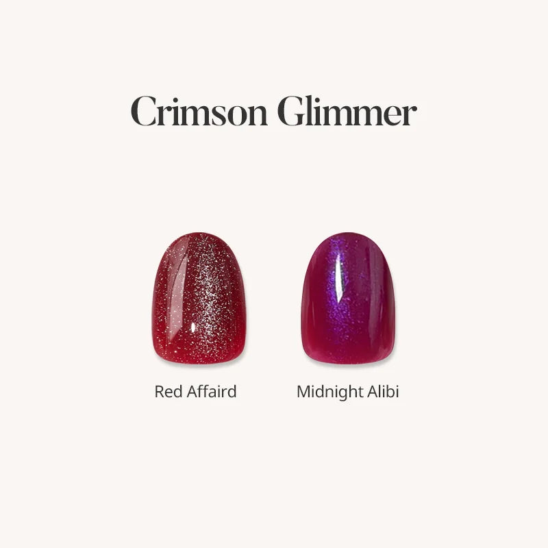 Crimson Glimmer Press On Nails