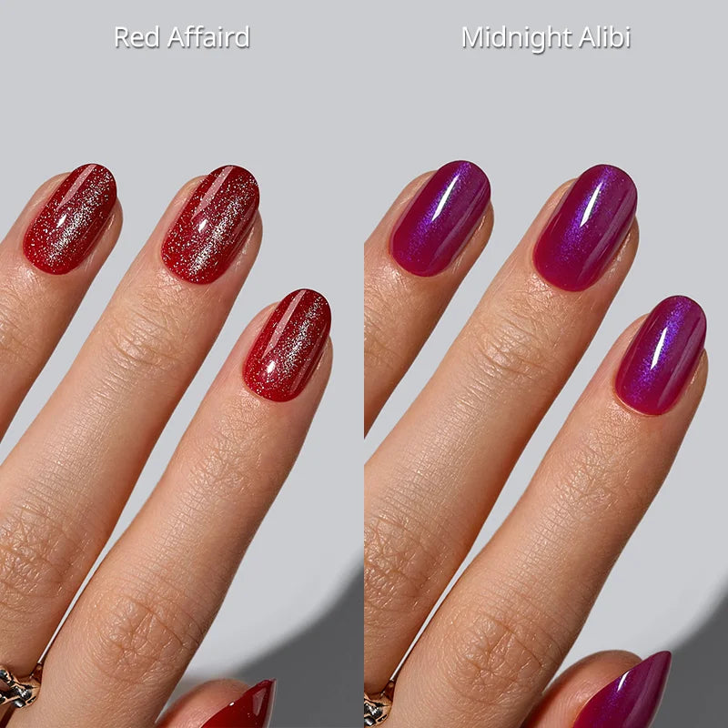 Crimson Glimmer Press On Nails
