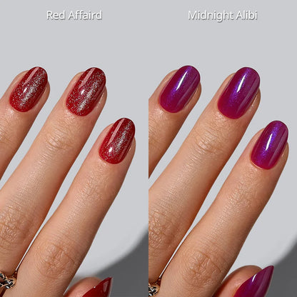 Crimson Glimmer Press On Nails