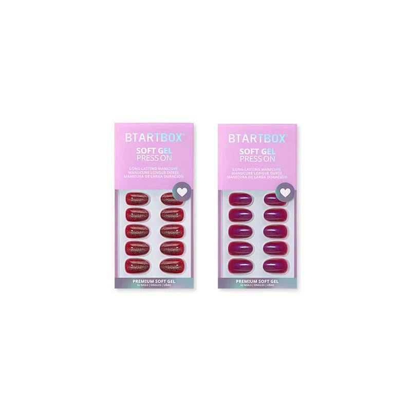 Crimson Glimmer Press On Nails