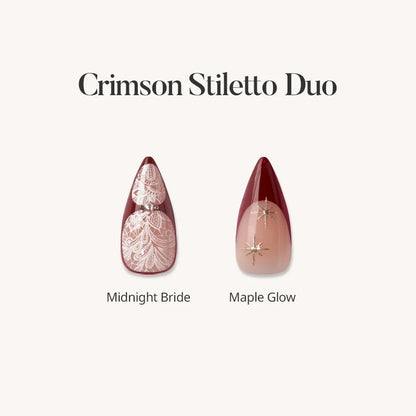 Crimson Stiletto Duo Press On Nails
