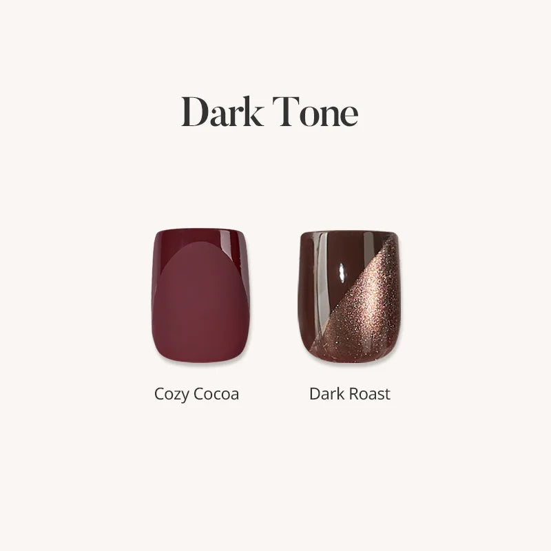 Dark Tone Square Set Press On Nails