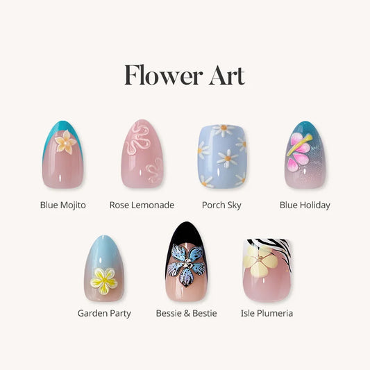 Flower Art Press On Nails