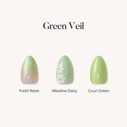 Green Veil Press On Nails