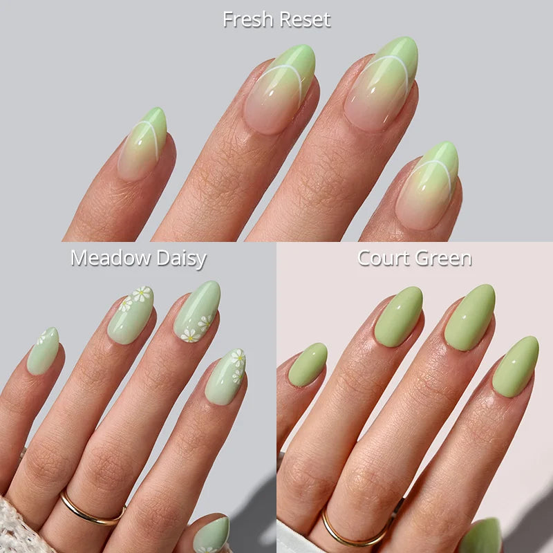 Green Veil Press On Nails