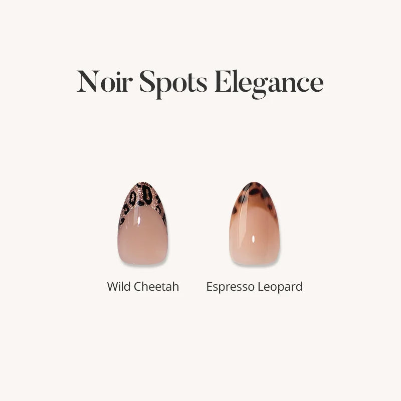 Noir Spots Elegance Press On Nails