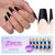 French X-Coat Tips® - Nude Long Coffin Black Tips 300pcs - 15 sizes