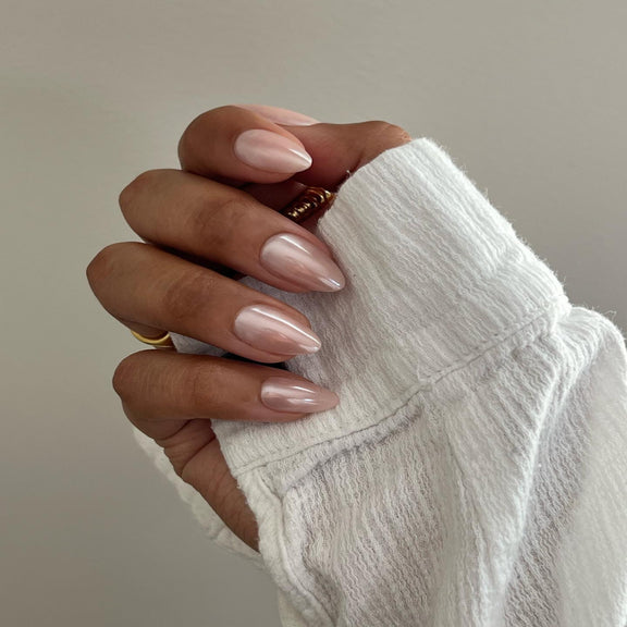 Nudies Pearlescent Almond Nails - Press On Nails – BTArtbox Nails