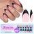 French X-Coat Tips® - Pink Medium Almond Black Tips 150pcs - 15 sizes