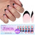 French X-Coat Tips® - Pink Short Almond Black Tips 160pcs - 16 sizes
