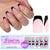 French X-Coat Tips® - Pink Short Coffin Black Tips 160pcs - 16 sizes