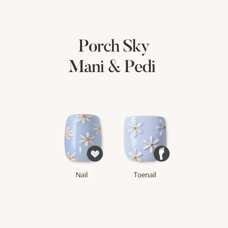 Porch Sky Mani & Pedi Press On Nails