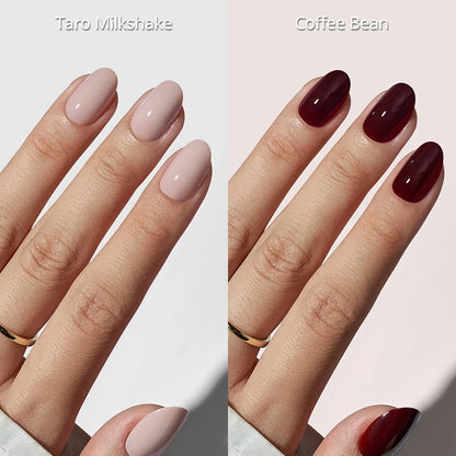 Rich Tone Round Almond Press On Nails