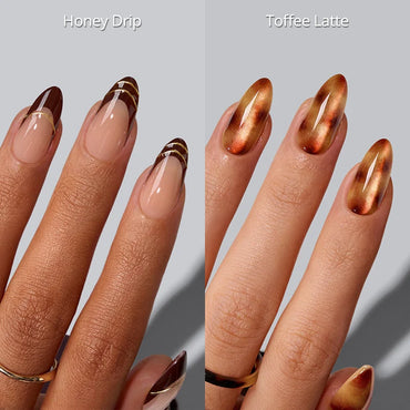 Sepia Almonds Press On Nails