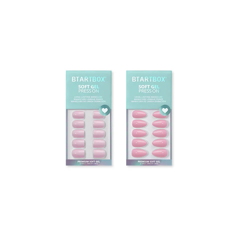 Uñas postizas dúo en rosa suave
